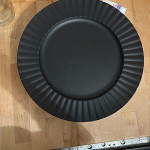 16 Matte Black Decorative Charger Plates